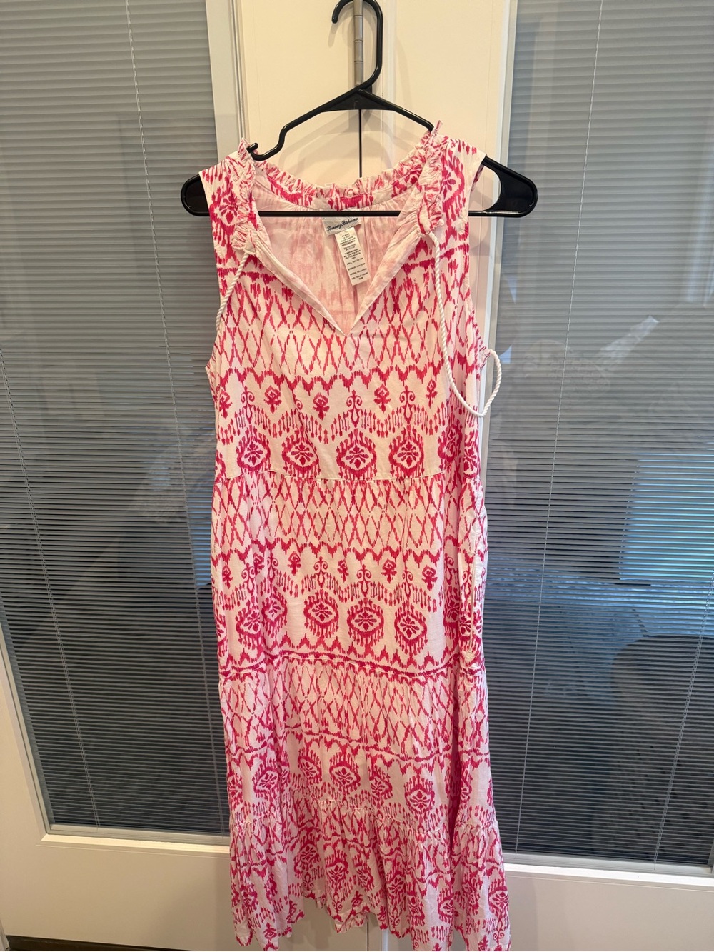 Tommy Bahama Pink and White Printed Maxi Dress
